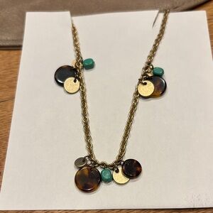 Gold and Brown Pendant Necklace